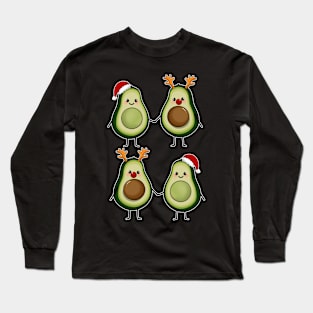 Christmas Avocados Cute avocado couple Pattern Long Sleeve T-Shirt